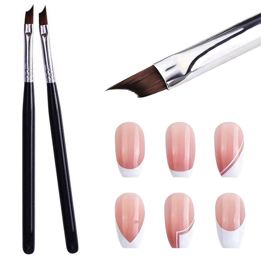 Honey Joy oblique head nail brush with black handle for precise French tips.