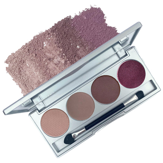 Honeybee Gardens Amethyst Glow palette closed compact with four vibrant shades for everyday wear