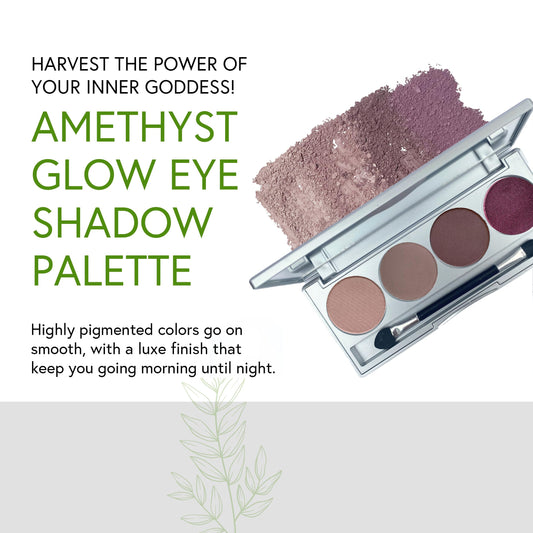 Honeybee Gardens Amethyst Glow palette open shows four rich shades for versatile looks