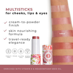 Honeybee Gardens MultiStick Eden packaging showcases a portable on the go beauty solution