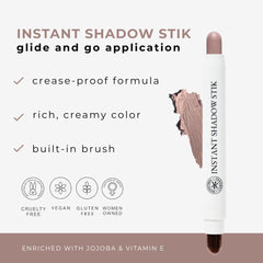 Honeybee Gardens Instant Shadow Stik built-in brush enables quick, precise blending.