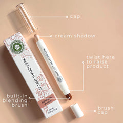 Honeybee Gardens Instant Shadow Stik with crease-resistant finish helps color stay in place.