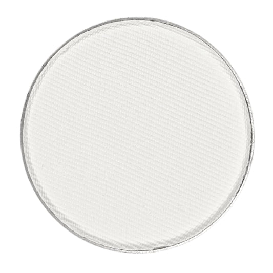 Honeybee Gardens Nirvana pressed shadow swatch shows matte white finish for a crisp daytime look.
