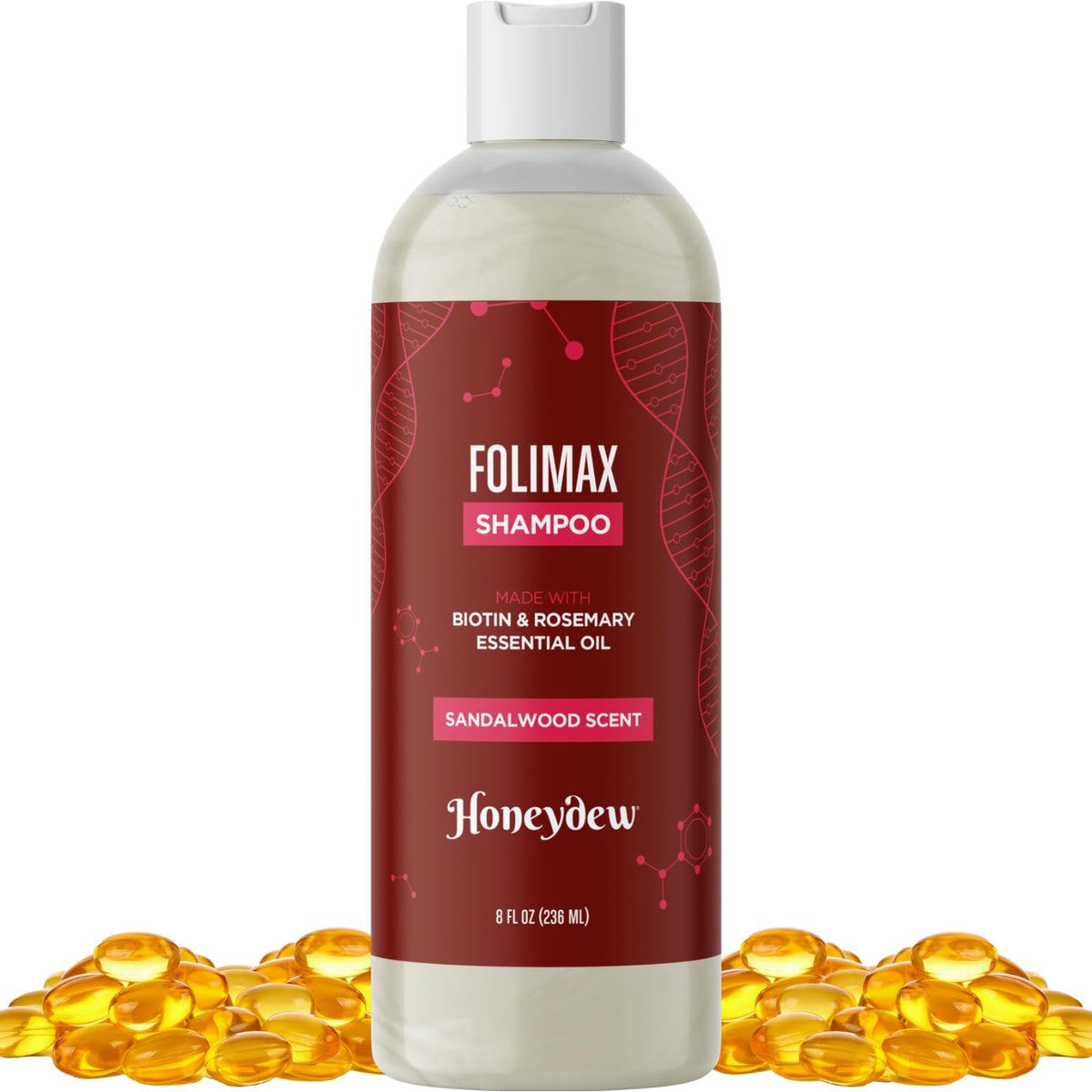 HONEYDEW Folimax Biotin Shampoo bottle promotes volume for thinning hair.