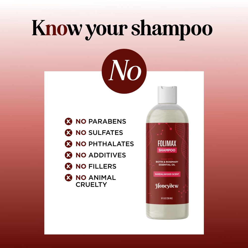 Foam texture of HONEYDEW Folimax Biotin Shampoo in use for gentle cleansing.
