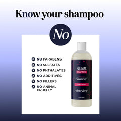 Honeydew Folimax Biotin Shampoo pump bottle on a vanity