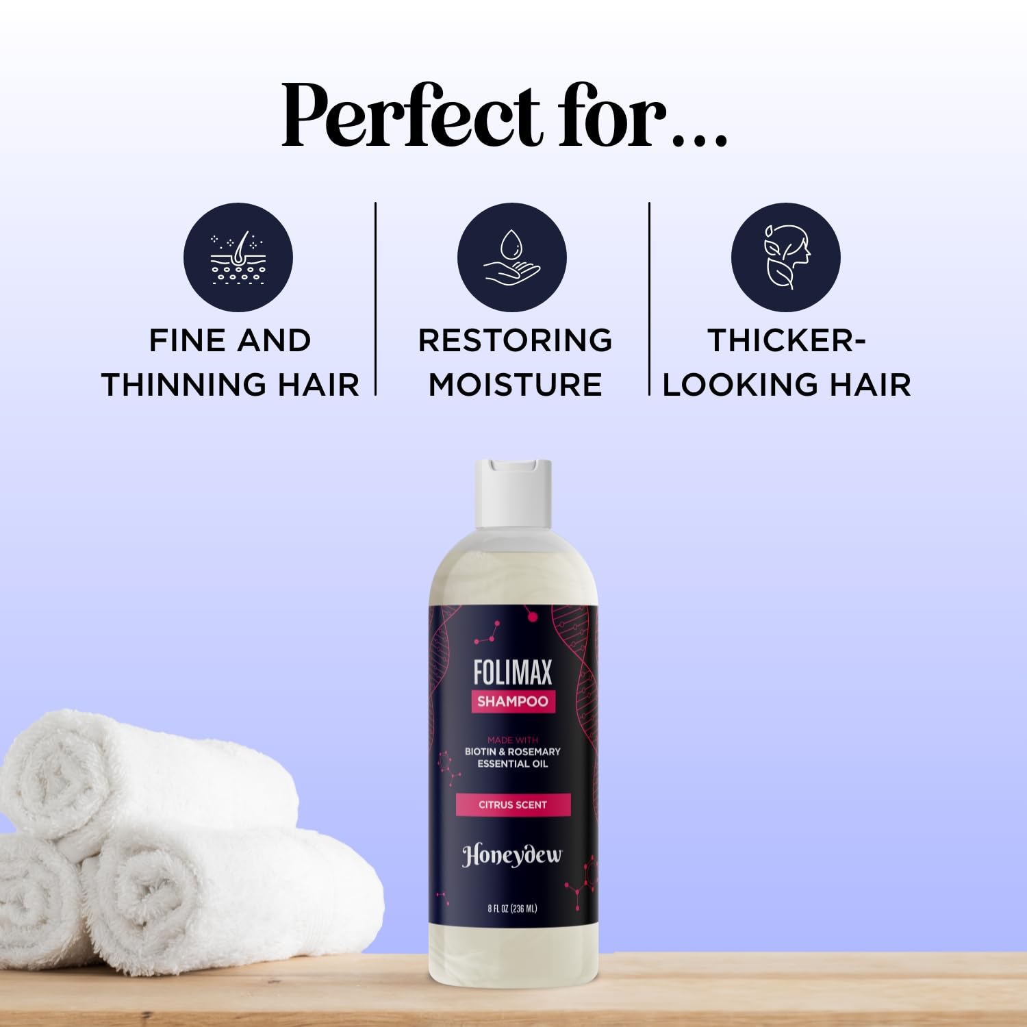 Honeydew Folimax Biotin Shampoo bottle with natural ingredients for vitality
