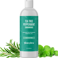 HONEYDEW Invigorating Tea Tree Mint Shampoo bottle highlights refreshing clarifying formula for oily hair