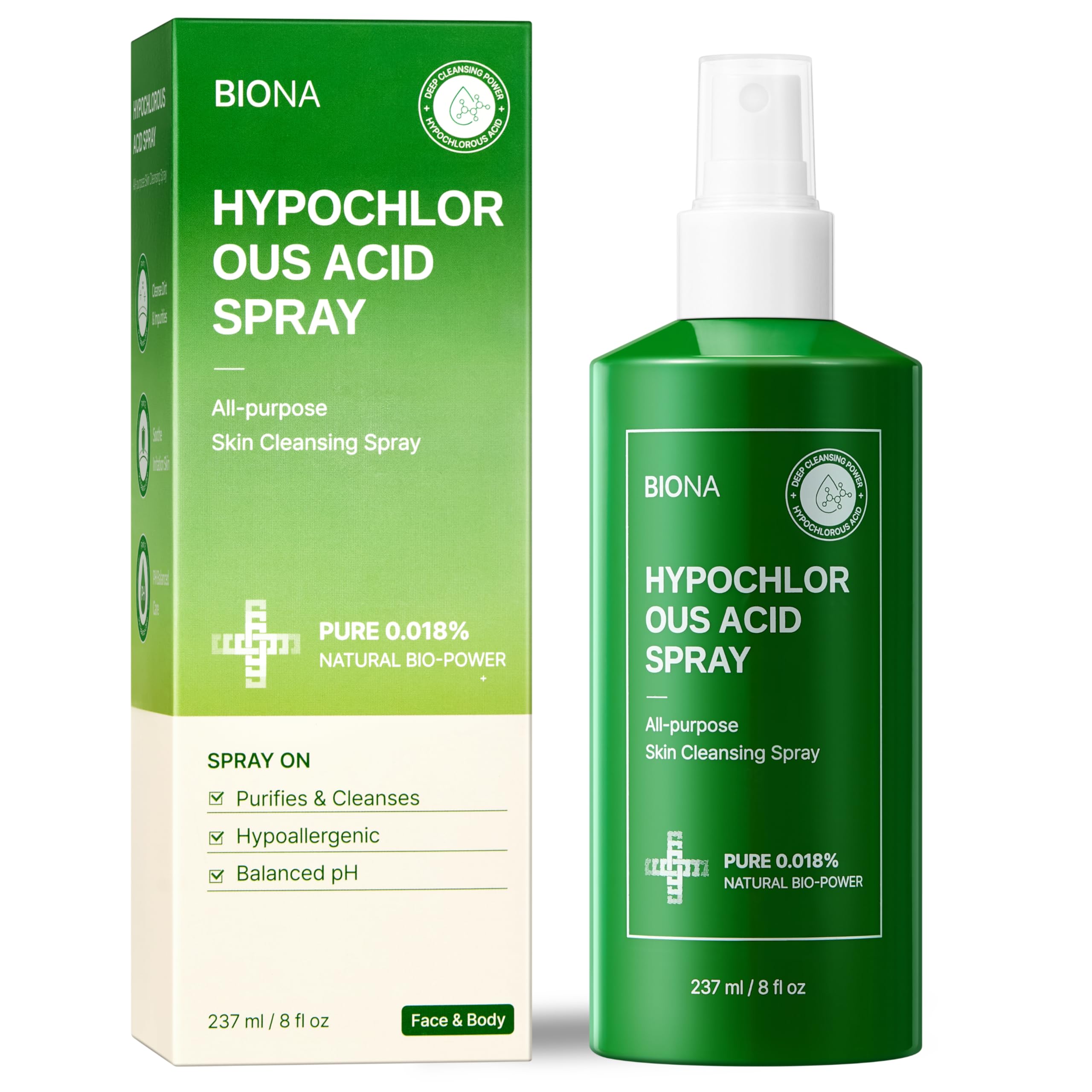 Honeydew Labs BIONA Pure spray bottle front view for gentle facial refreshment.