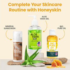 Honeyskin sensitive skin cleanser being used on skin close-up.