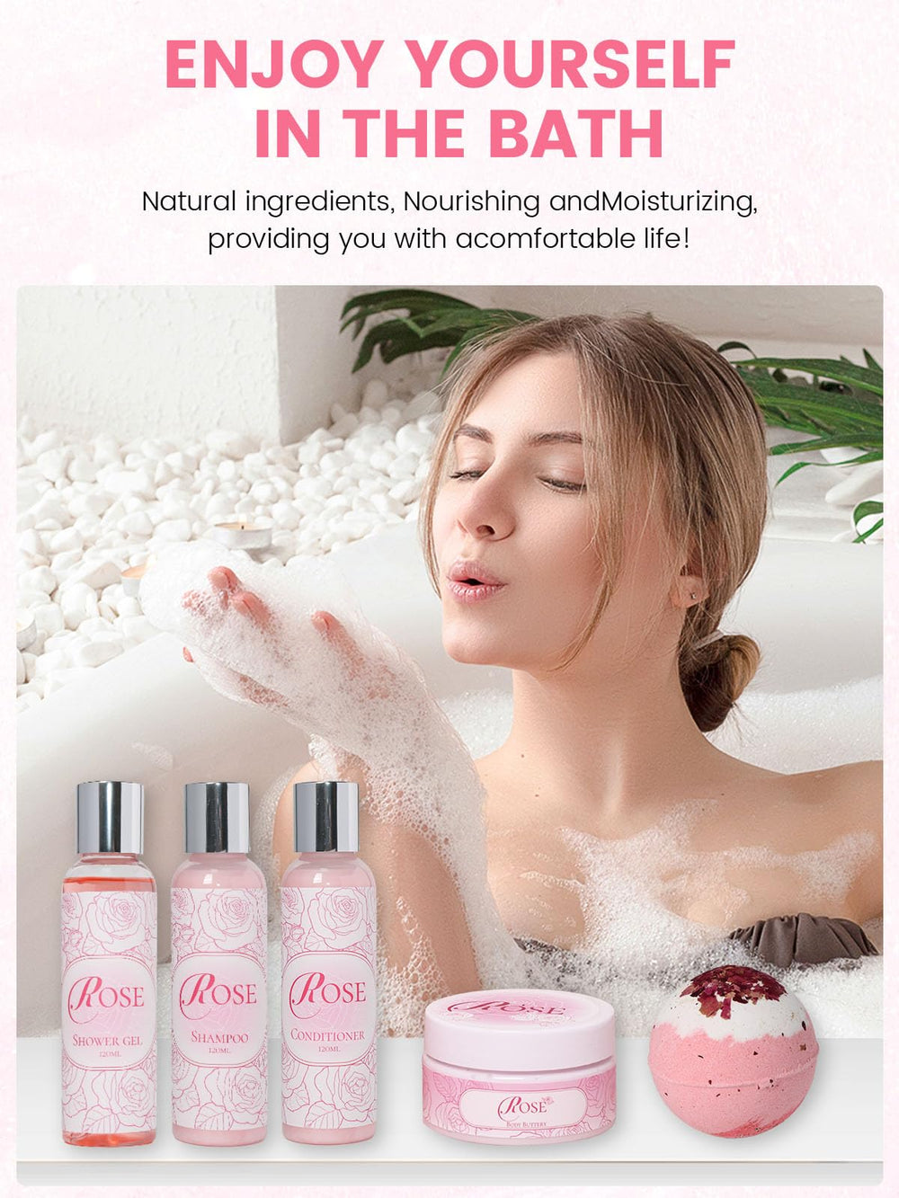 honiitaa Rose body lotion tube for deep hydration.