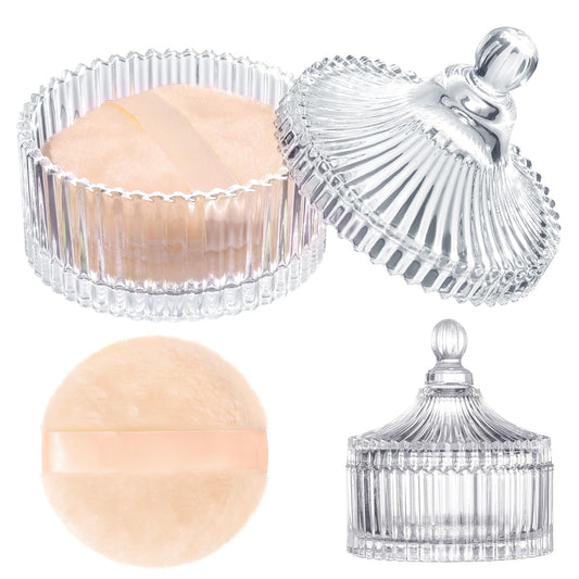 HONSIO large body powder puff with crystal case for even full-body dusting
