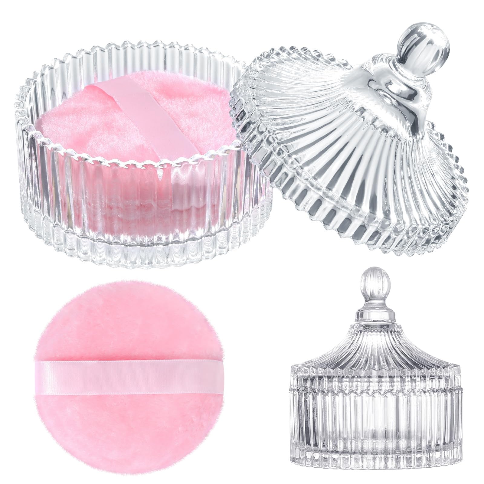 HONSIO large pink body powder puff showing plush texture for smooth application