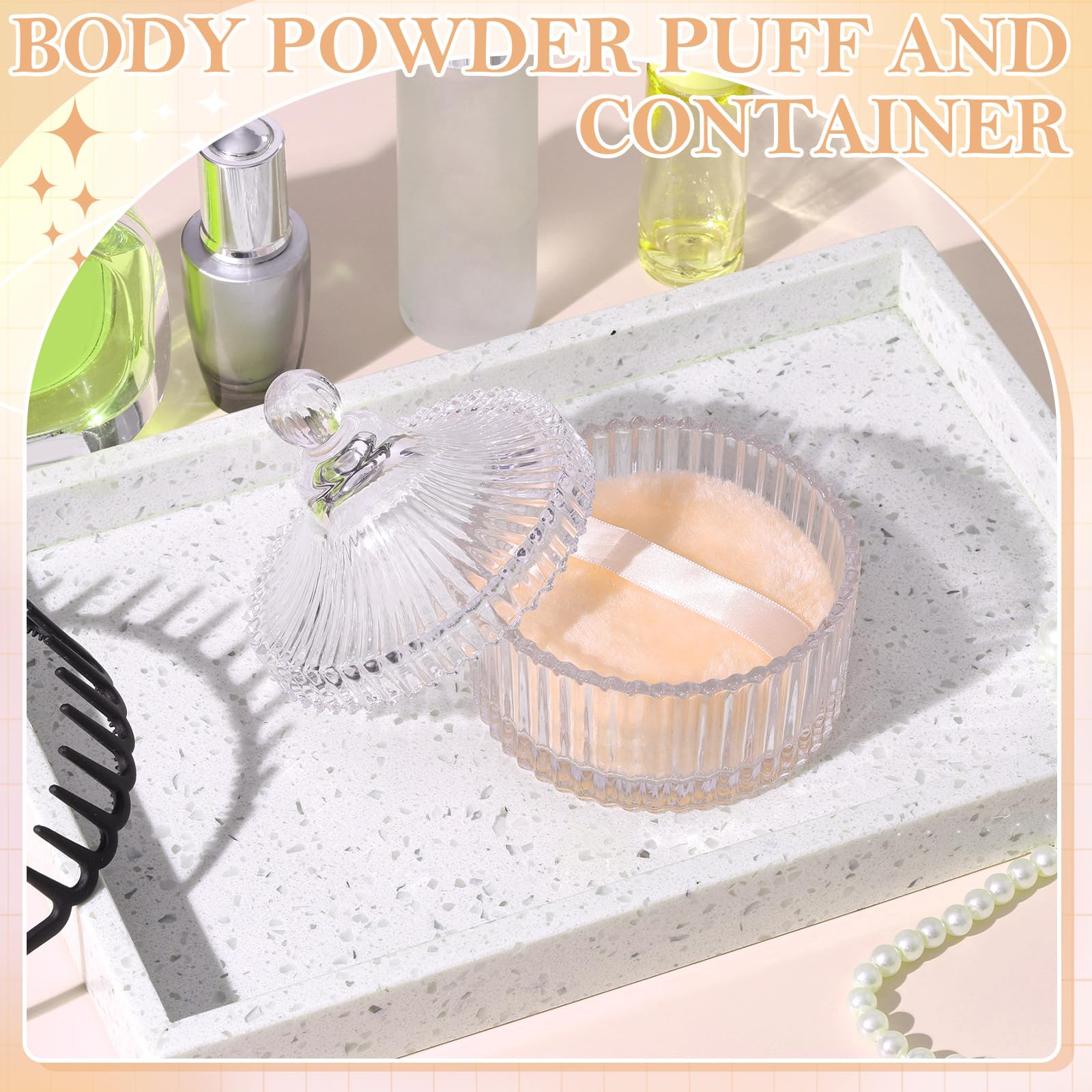HONSIO crystal case protects puff from dust between uses