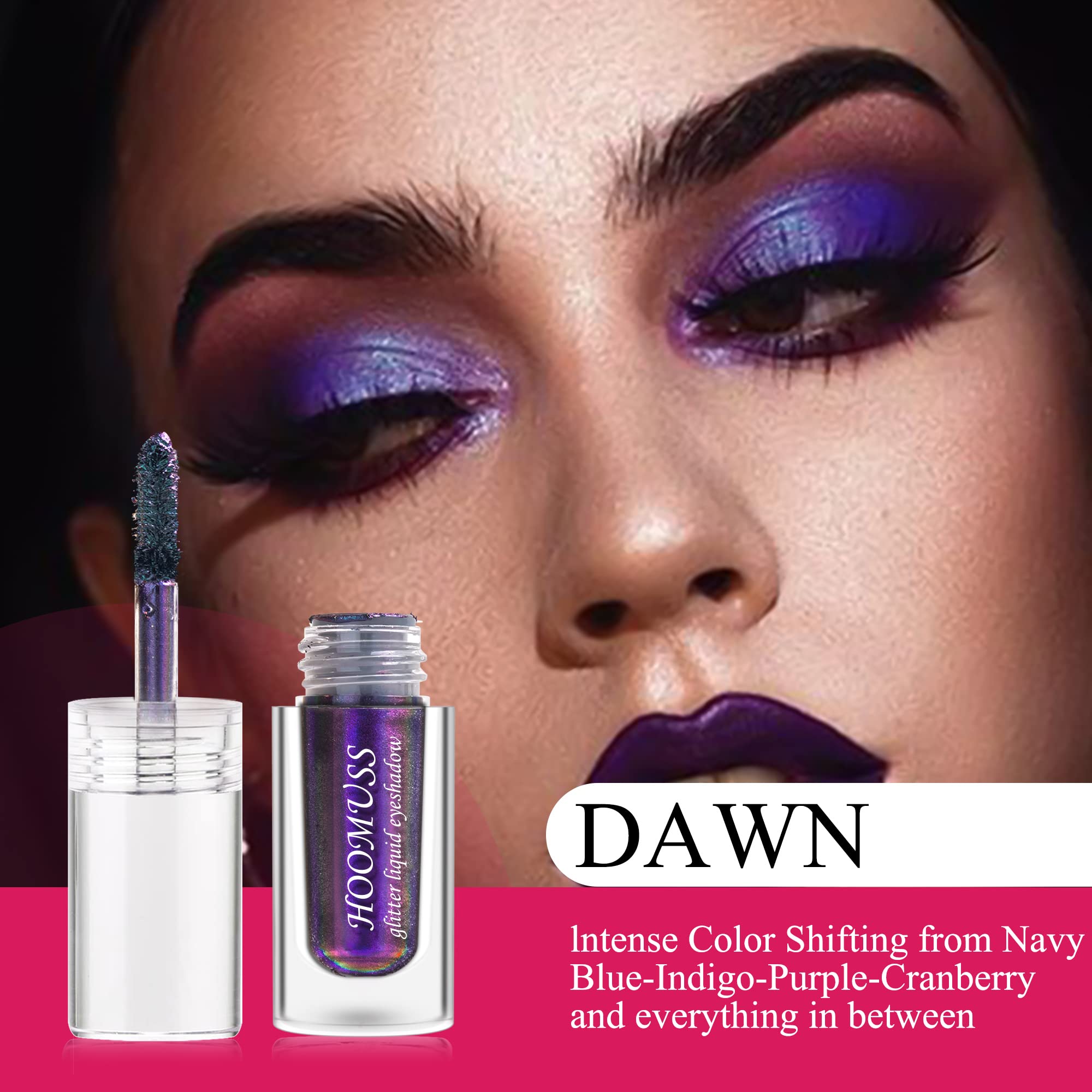 HOOMUSS Glitter Liquid Eyeshadow holographic glitter catches light for radiant glow