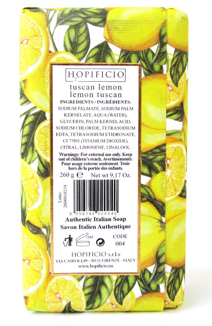 Hopificio Lemon soap texture closeup; finely milled for gentle cleansing