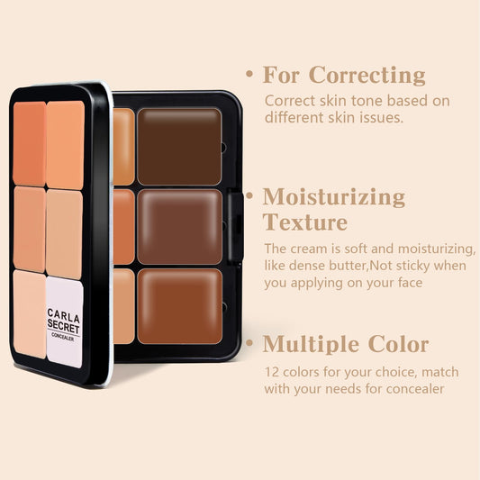 HOSAILY 12-color concealer palette swatches showing diverse shades for all skin tones