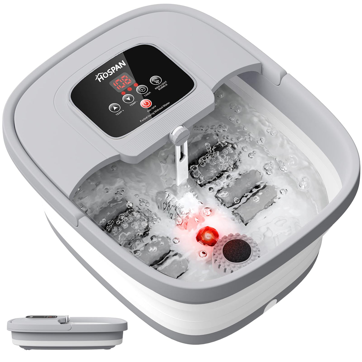 HOSPAN collapsible foot spa with heat and bubbles for a soothing at home routine