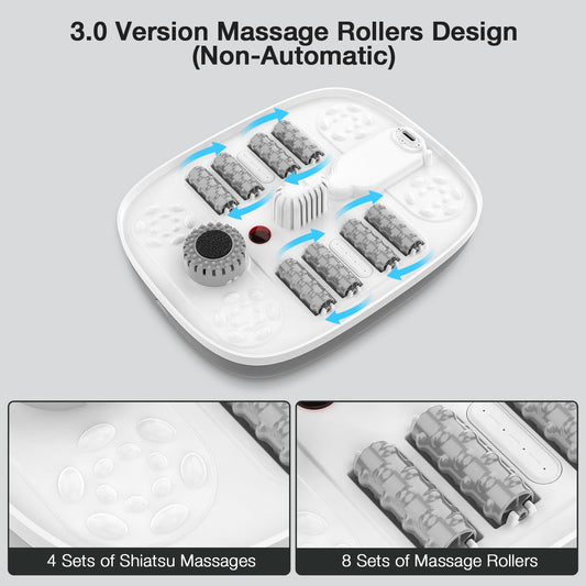 HOSPAN foot spa with eight shiatsu rollers for targeted comfort