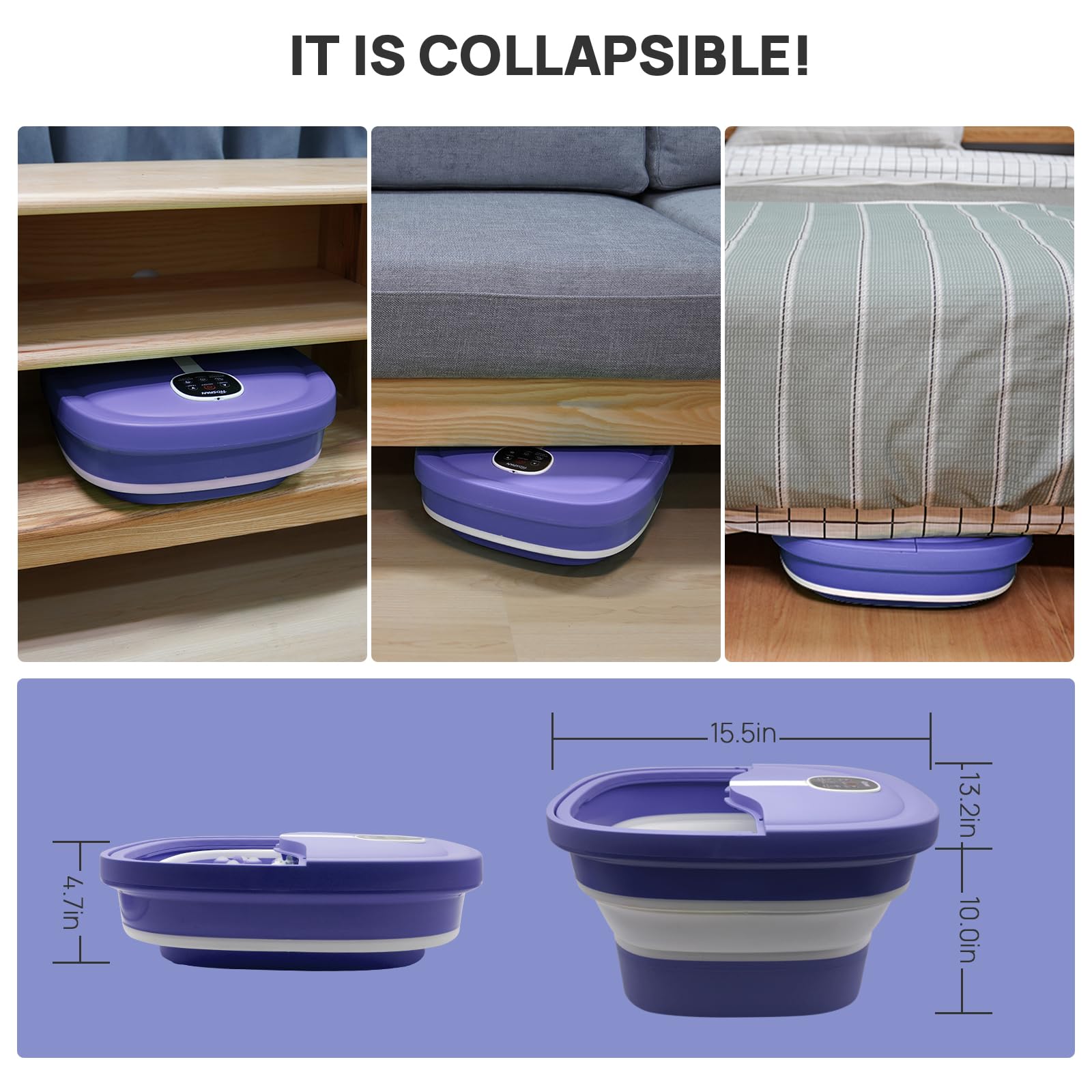 HOSPAN foldable foot spa compact storage under table