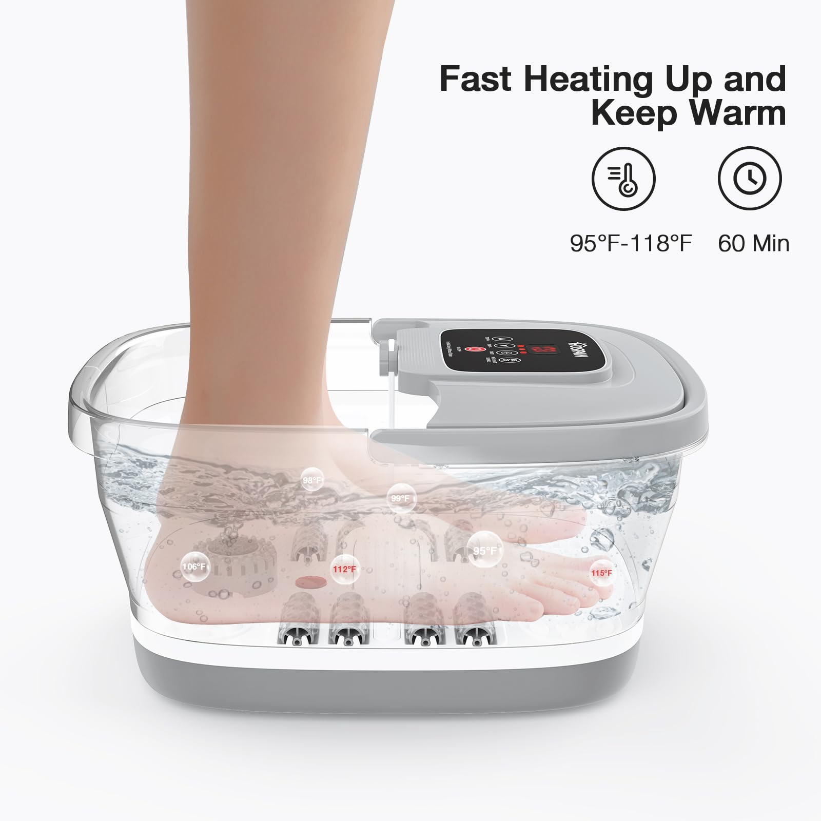 HOSPAN temperature controlled foot bath maintains steady warmth