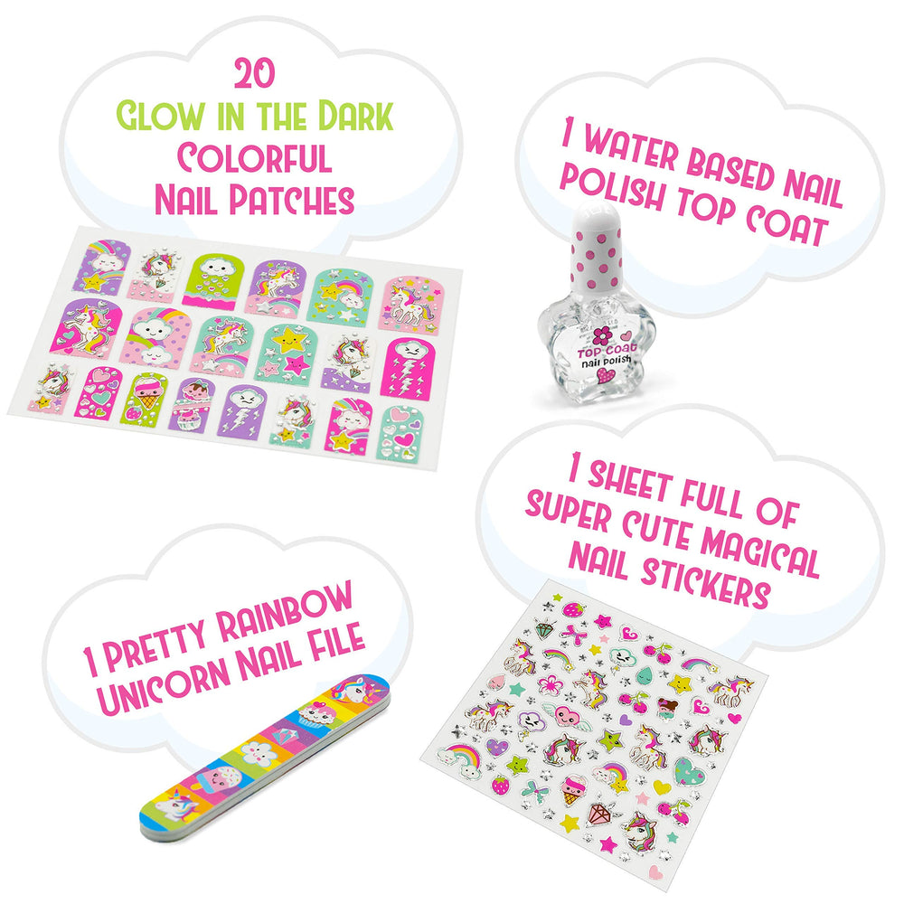 Hot Focus Unicorn Nail Kit nail patches for quick, cute accents