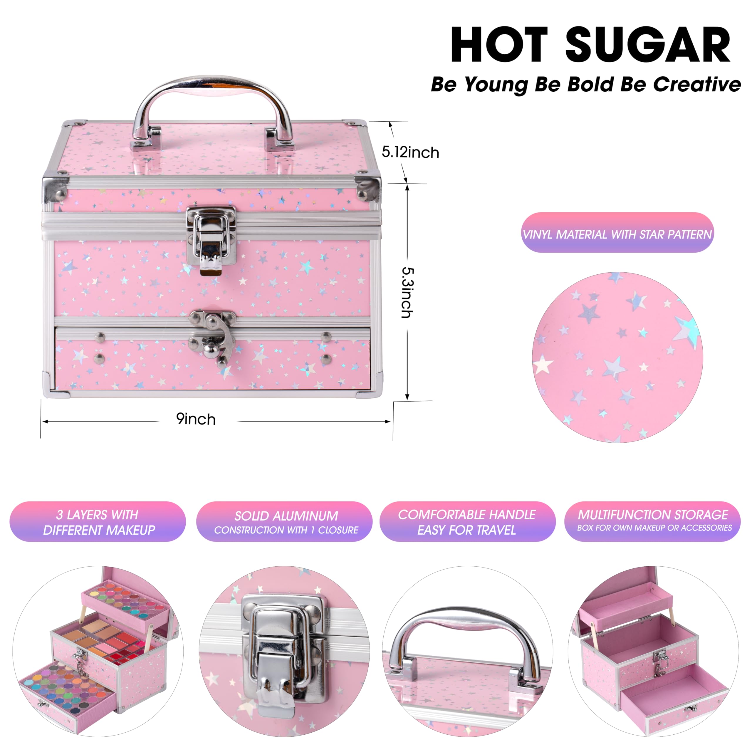 Hot Sugar 56-eyeshadow palette for teens with vibrant looks.