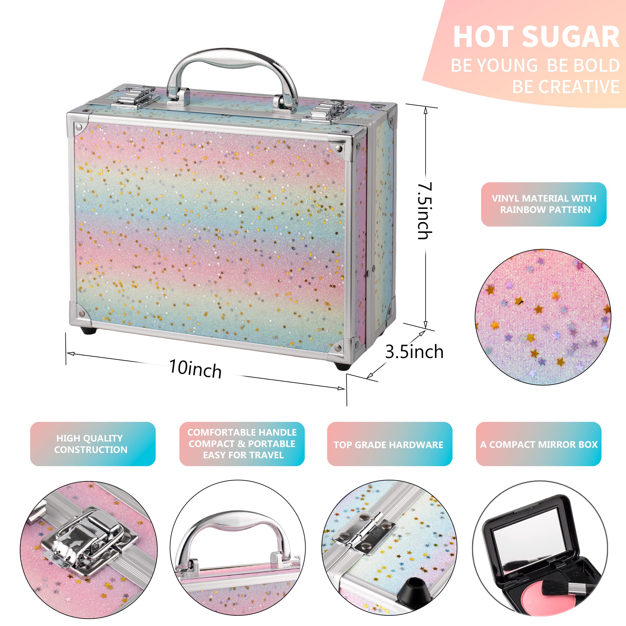 Hot Sugar eyeshadow palette close up reveals vibrant pigment for versatile looks.