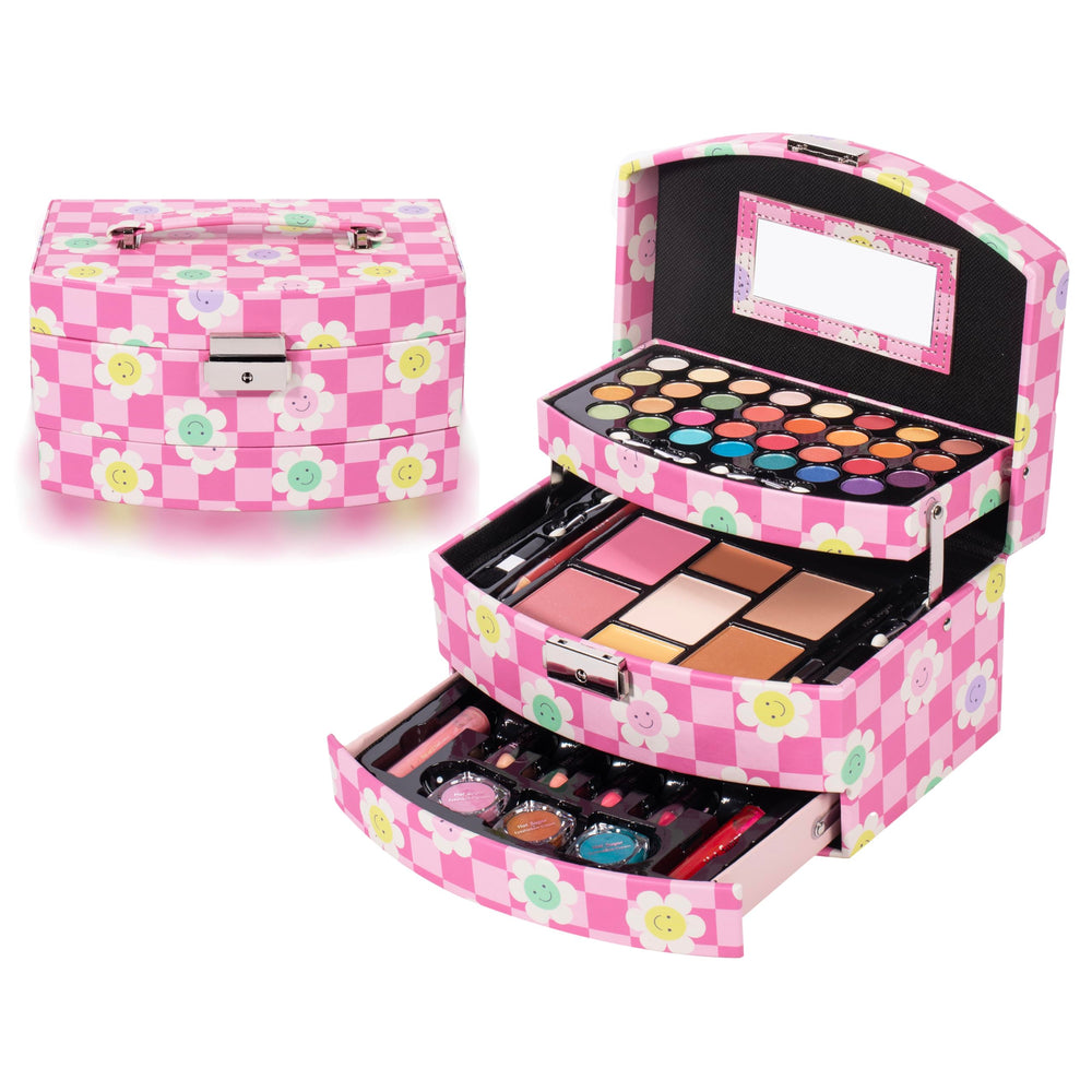Hot Sugar girls makeup kit floral train case with essentials for teens on the go