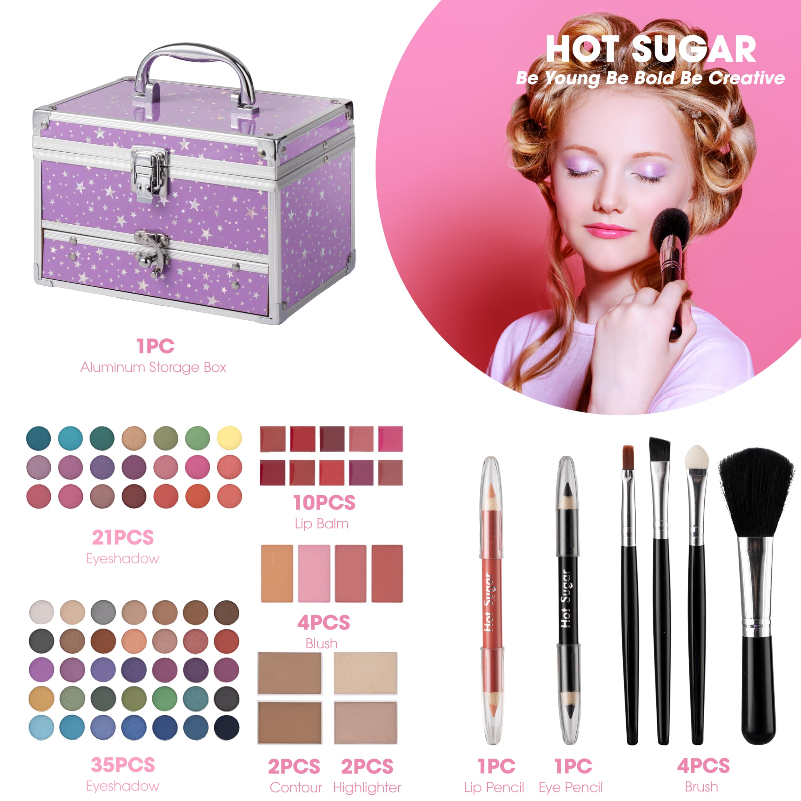 Hot Sugar lip gloss set provides glossy finish with smooth application