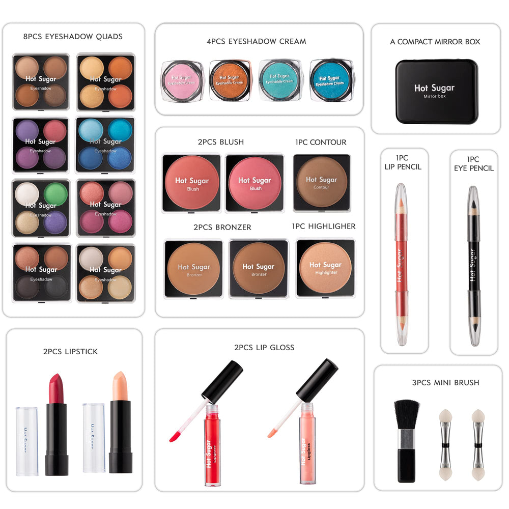 Hot Sugar lipstick and lip gloss set delivers smooth color and shine.