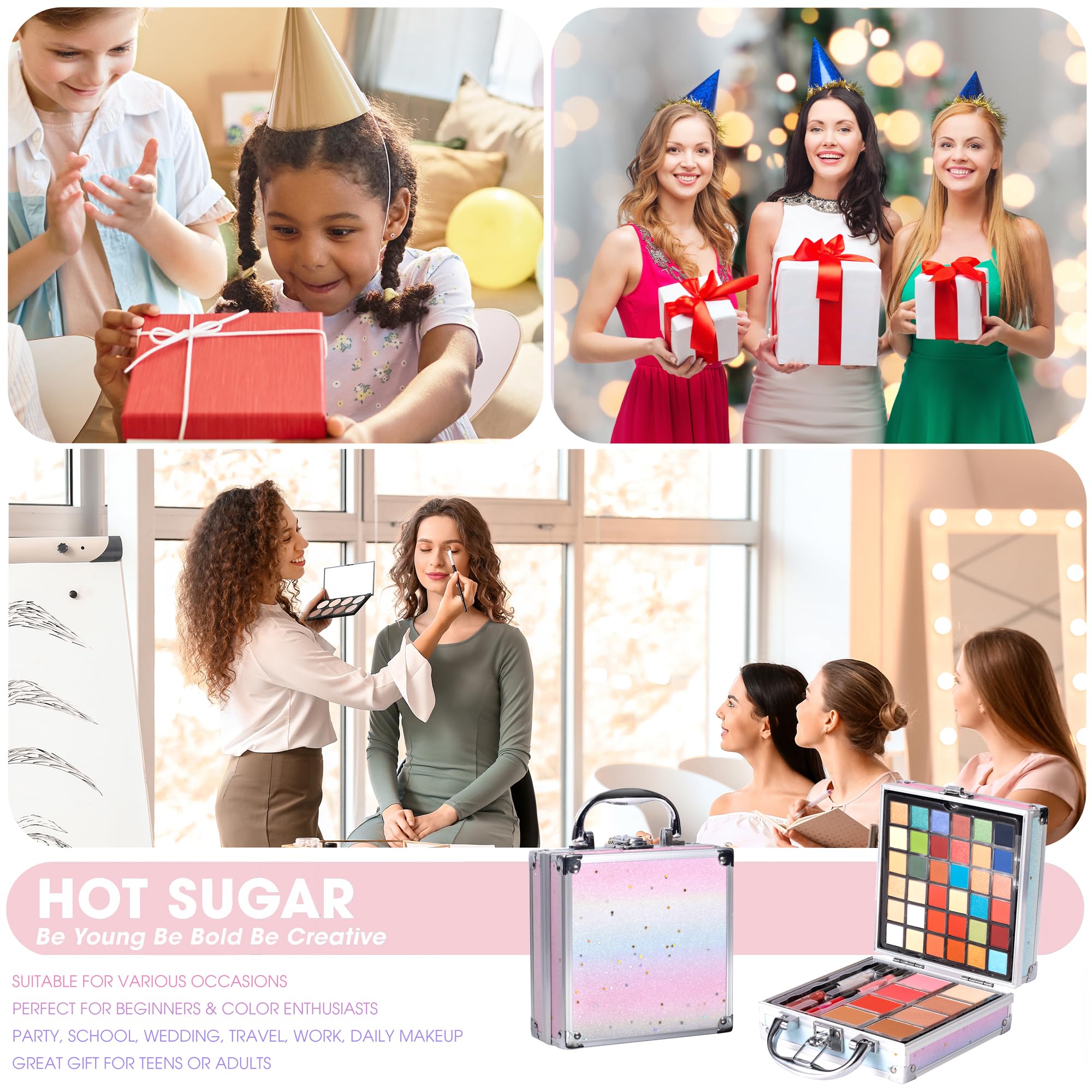 Hot Sugar makeup brushes kit for beginners to blend and apply evenly