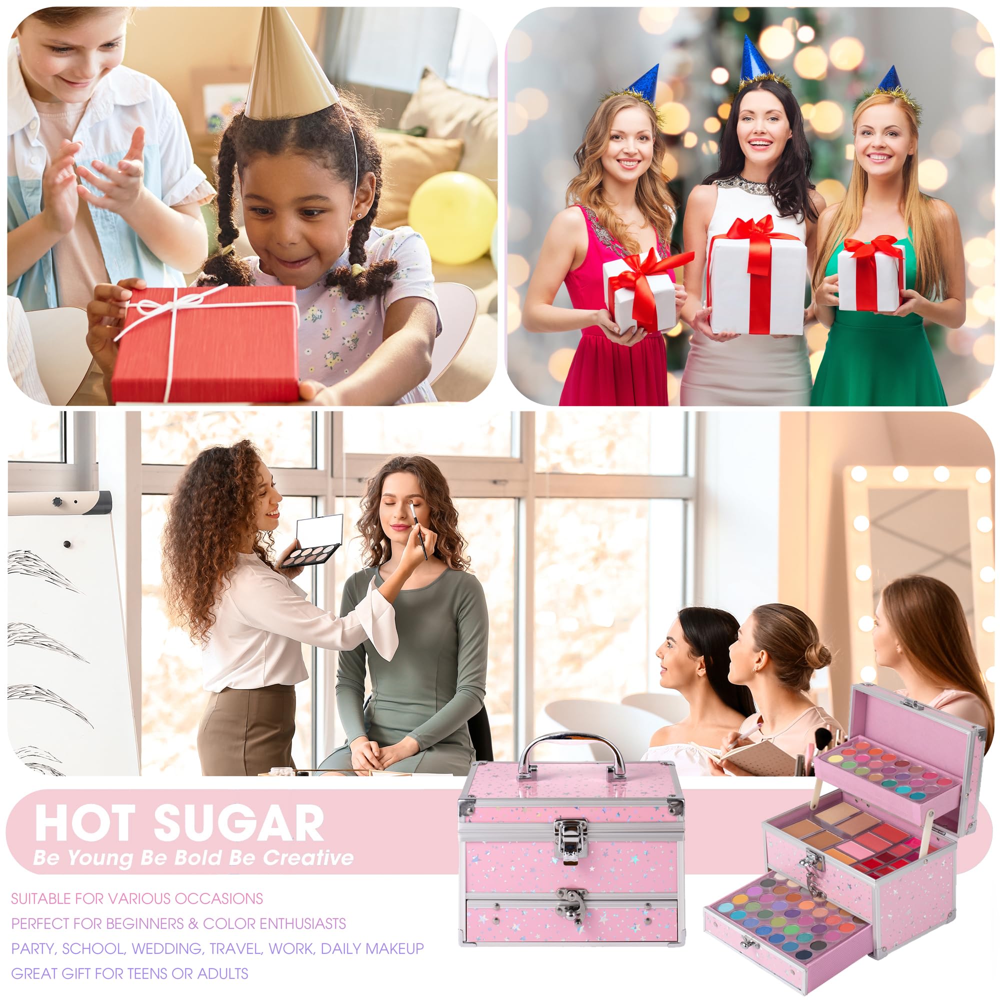 Hot Sugar portable brush set for precise blending anywhere.