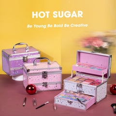 Hot Sugar star-pattern aluminum storage box keeps cosmetics organized.
