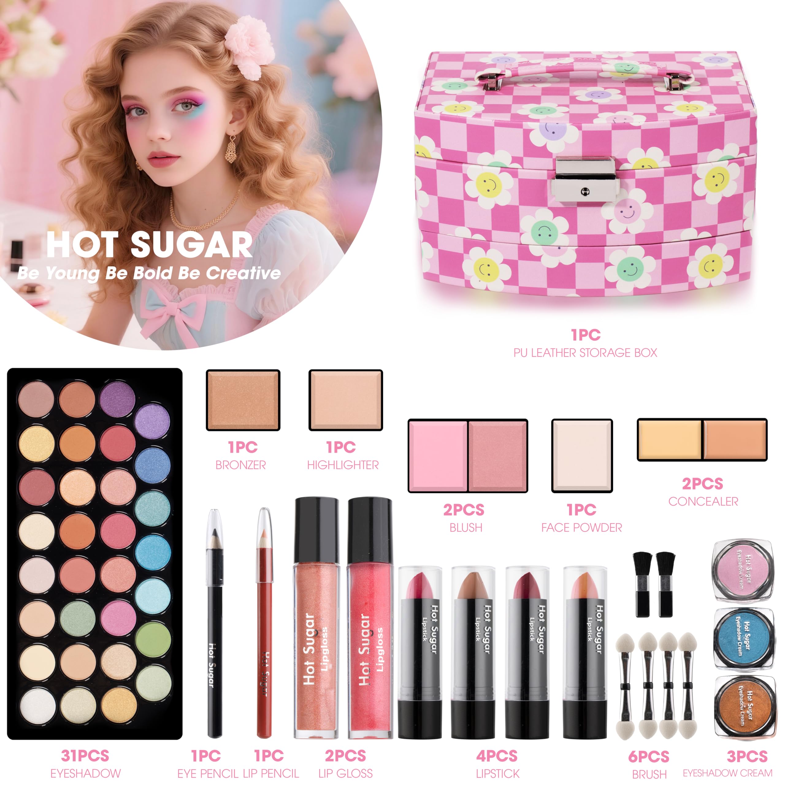 Hot Sugar teen eyeshadow palette with vibrant colors for creative daily looks