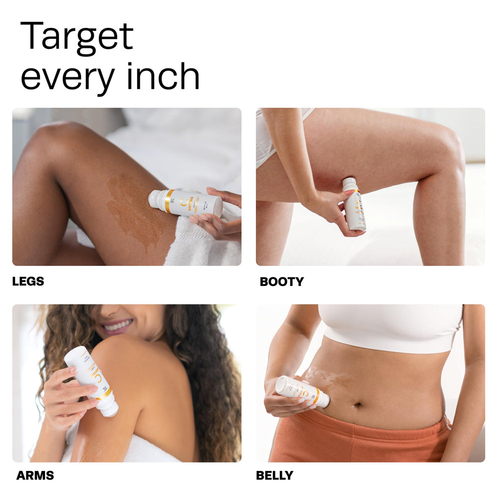 Hot Vita Vitamin C Body Oil massaged onto the arm for absorption.