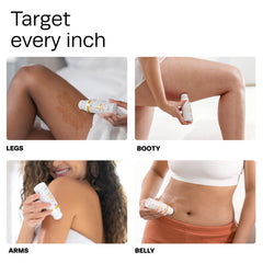 Hot Vita Vitamin C Body Oil massaged onto the arm for absorption.