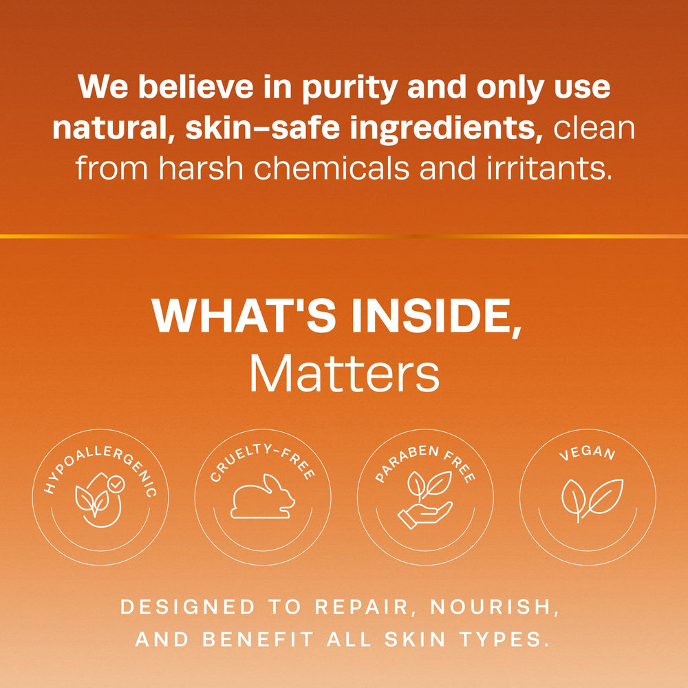 Hot Vita Vitamin C Body Oil pump bottle on bathroom shelf.
