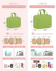 HOTOR cosmetic bag features a sturdy metal hook for versatile hanging options