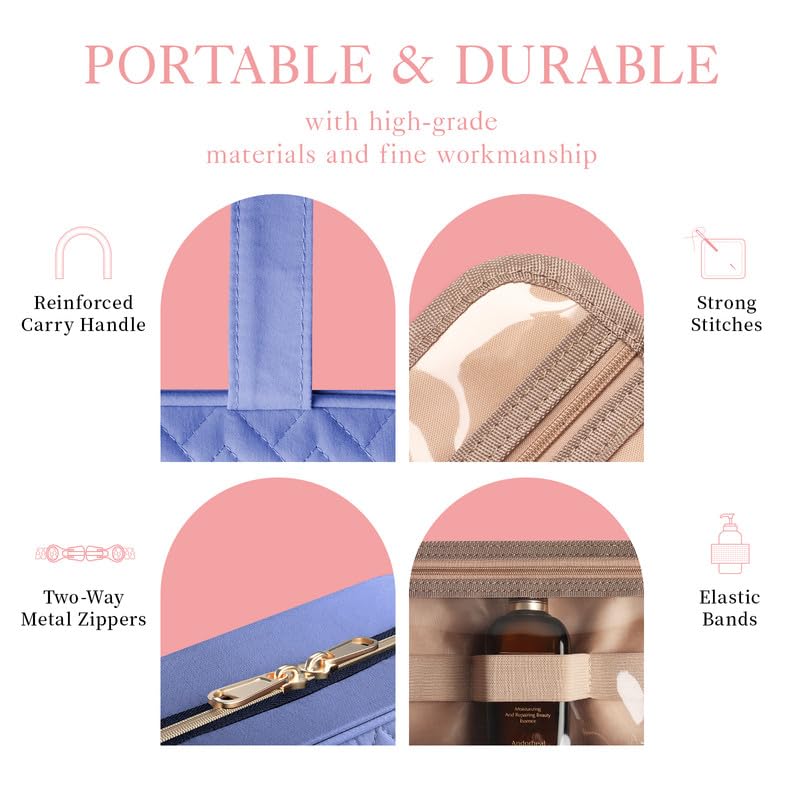 Compact grab handle on HOTOR Travel Toiletry Bag for portable use