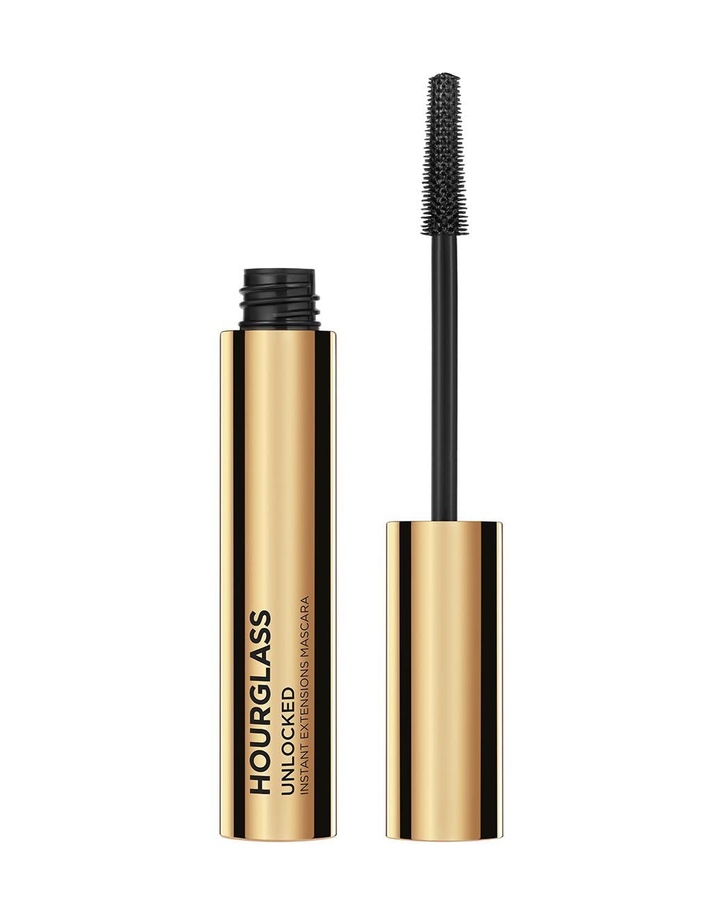 Hourglass Unlocked mascara brush close-up for precise lash separation and defined lashes.
