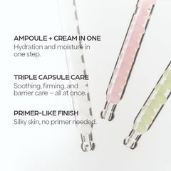 Illustration showing eight hyaluronic acids locking in moisture for a plump look.