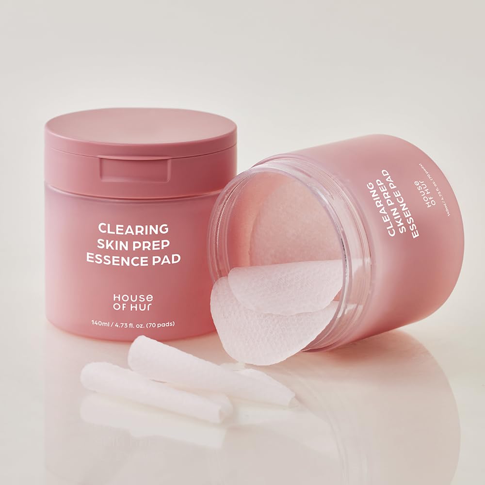 Packaging for House of Hur Clearing Skin Prep Pads, 70 pads in 140 ml