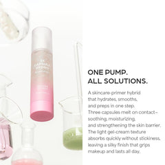 Green tea thyme botanicals swirl around the product for soothing vibes.