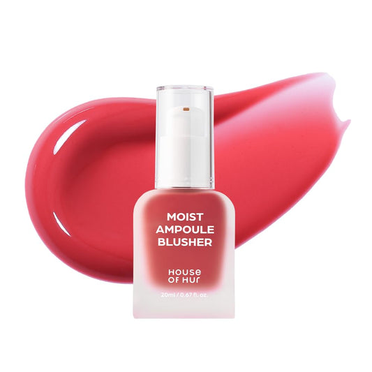House of Hur Moist Ampoule Blusher Deep Plum bottle shows hydrating base for natural flush