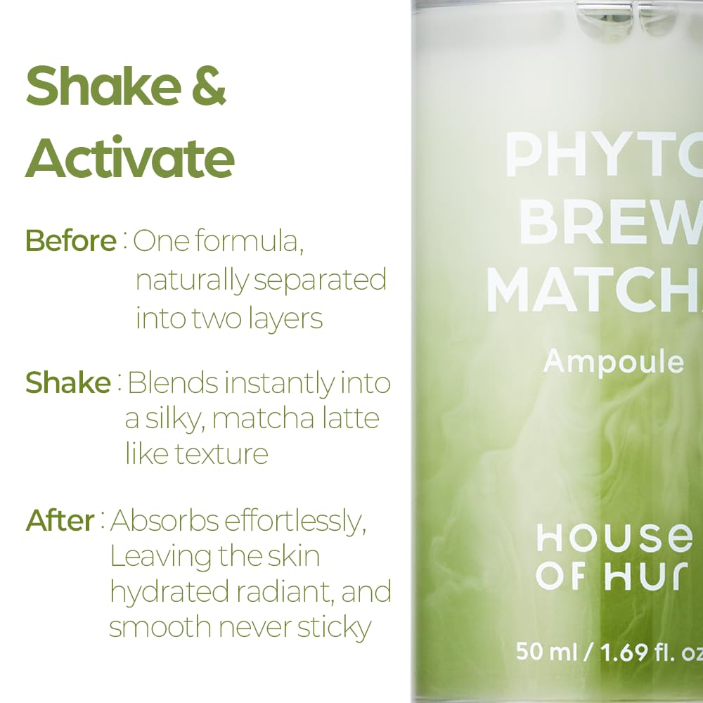 House of Hur Phyto Brew Matcha Ampoule EGCG formula micro-shot highlighting protective care.