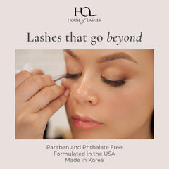 House of Lashes Glue crafted for sensitive eyes with latex-free formula.