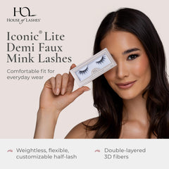 House of Lashes Iconic Lite Demi cotton-band lash for all-day comfort.