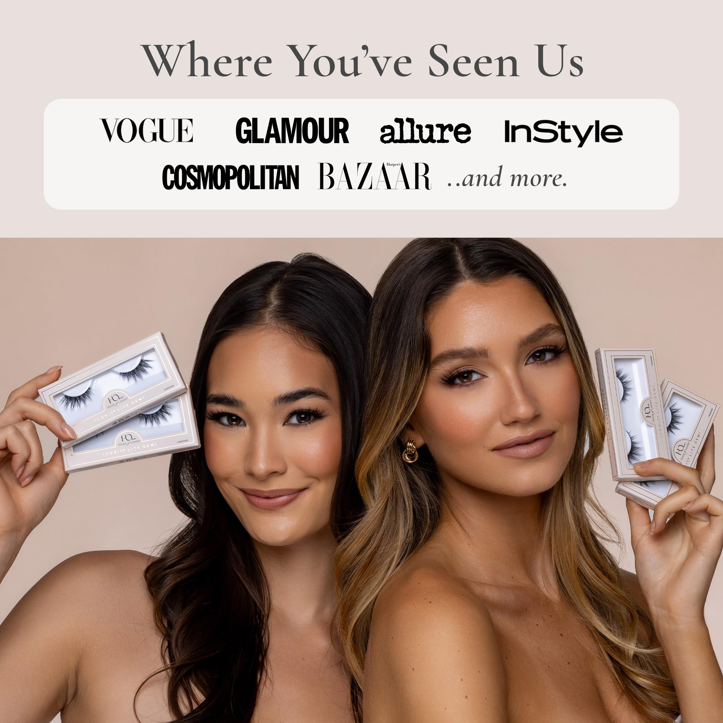 House of Lashes Iconic Lite Demi cruelty-free faux mink fibers.
