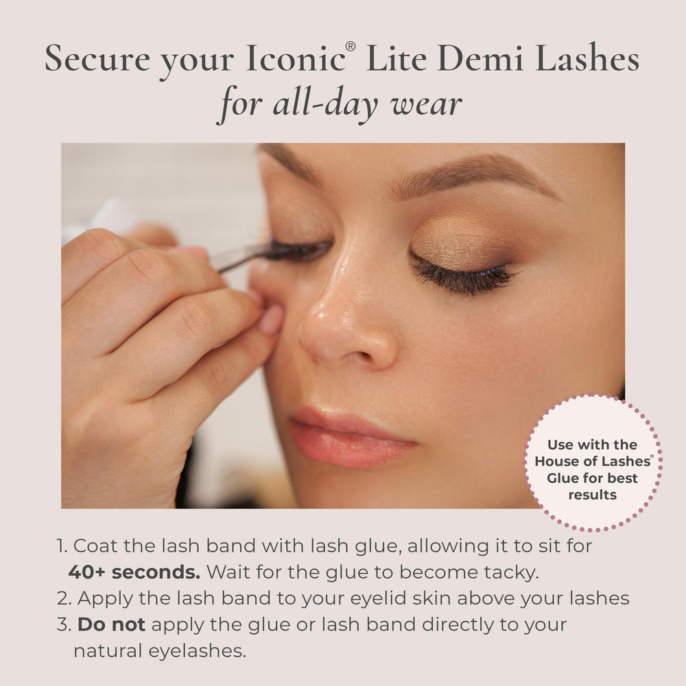 House of Lashes Iconic Lite Demi lightweight band for easy wear.